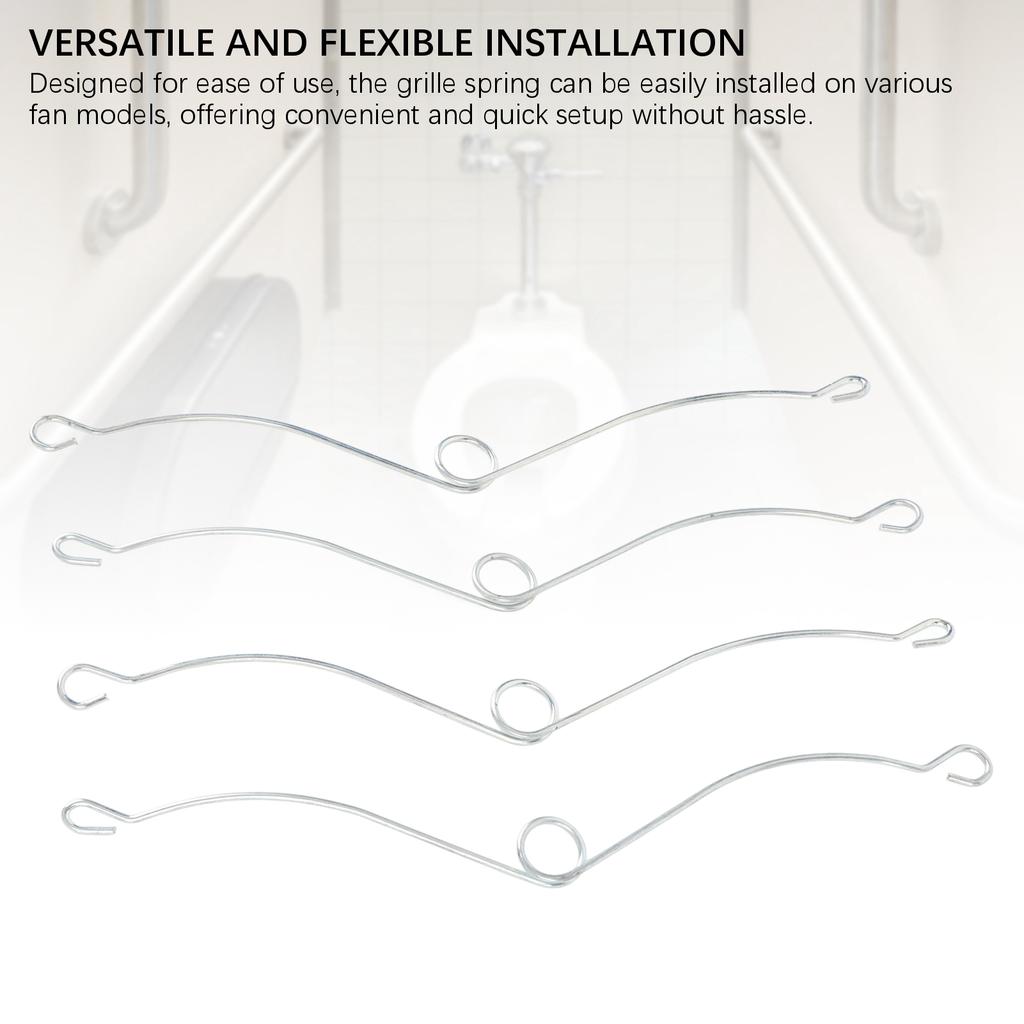 4 Pcs Grille Spring Clip Iron Long Lasting High Hardness Bathroom Fan Cover Springs Clips for Vent Fan Cover