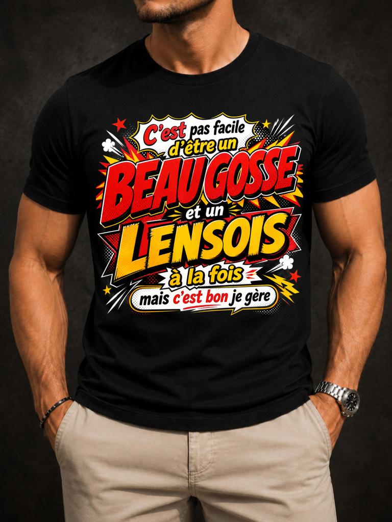 French Lensois Beau Gosse With Comic Pop Art Text Red Yellow Bursts And Humorous Je Gere Quote Mes Unisex All TShirt