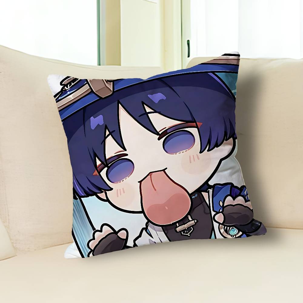 G-Genshin Impact Wanderer Anime Celebrity Merchandise All-Match Printed Pillow Case Sofa Car Office Room Decoration Protector
