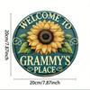Vintage Welcome To Grandma Metal Sign Round Wall Decor Retro Kitchen Plaque