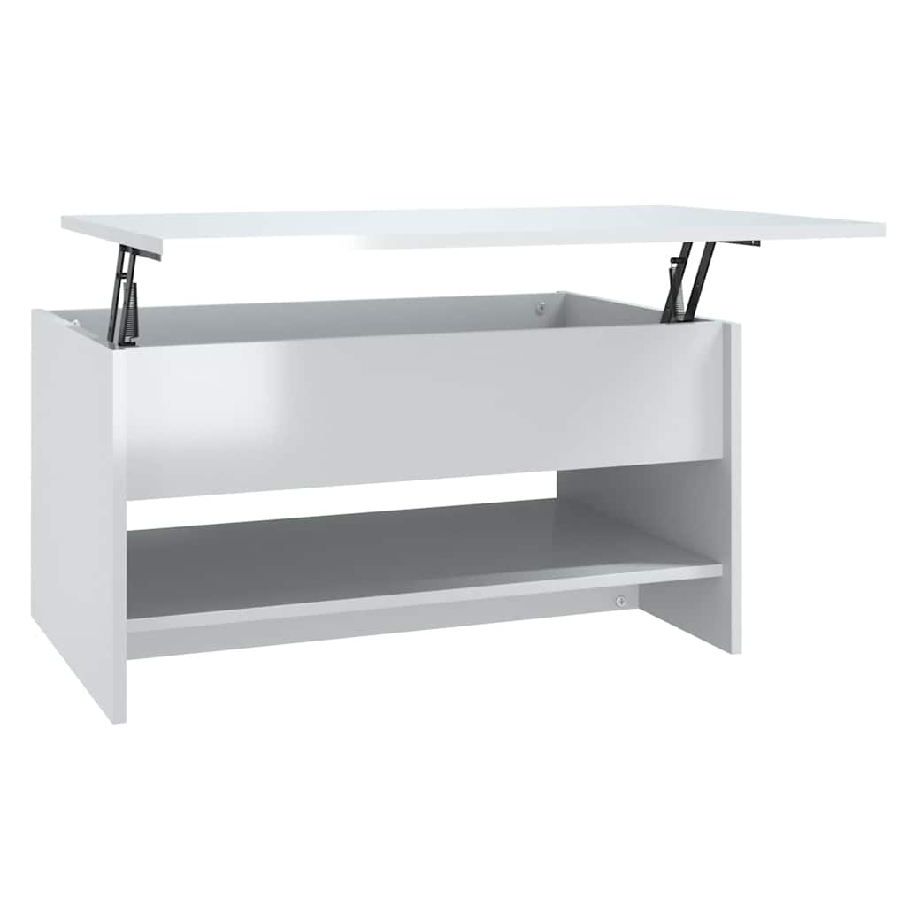 Glossy White Coffee Table 80 X 50 X 40 Cm Engineered Wood