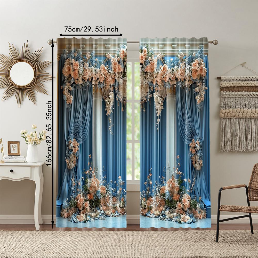Vielseitige Polyester Transparente Vorhänge Heimdekoration Schloss Nutzung Schlafzimmer Wohnzimmer Vorhang Set von 2 Elegant Hergestellt Waschbar Großes Zimmer Bereit