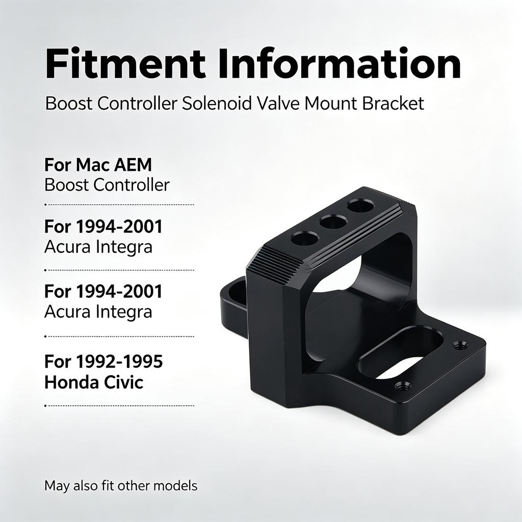 Aluminum 3 Port Solenoid Valve Mount Bracket Holder for Boost Controller Fit for Acura Integra 94‑01 Honda Civic 92‑95