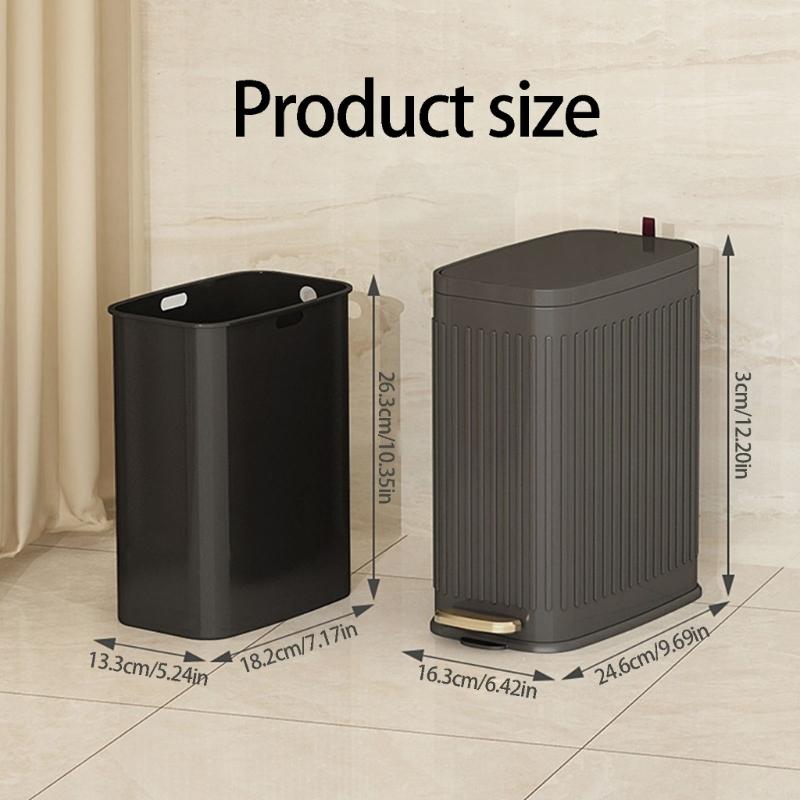 Easy Clean Trash Can Food Grade Stainless Steel Including Quiet Close Lid and Foot Pedal Operations