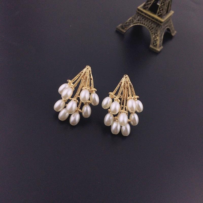 Baroque Imitation Pearl Earrings for Women Without Piercing Vintage Clip Earrings