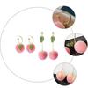 2 Pairs Peach Shaped Plastic Earrings Stylish Decorative Ear Accessories for Women Fashion Jewelry