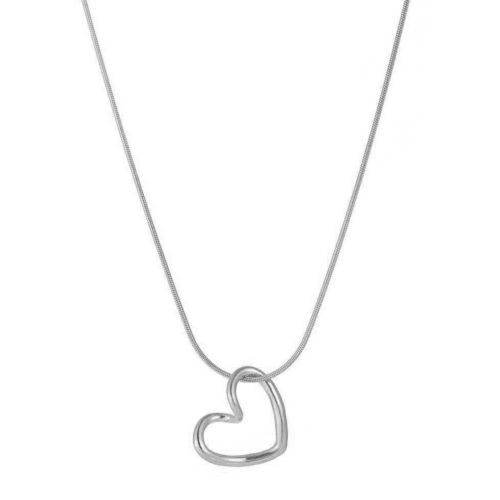 Minimalism Heart Necklace Ladies Simple Heart Pendant Fashion Thin Chain Necklace Korean Ladies Pendant Jewelry Gift