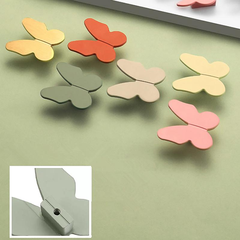 Aluminum Alloy Small Handle Wardrobe Cabinet Door Handle Creative And Simple Color Cute Butterfly Cartoon Children's Room Handle