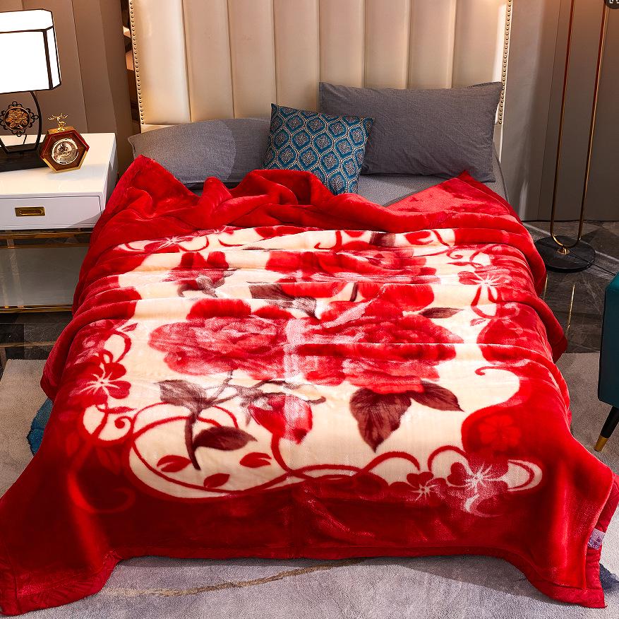 New Double-Layer Raschel Blanket - Thick Winter Nap Cover & Wedding Gift