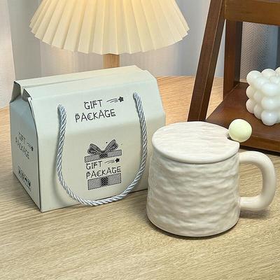 Keramik-Kaffeetasse mit Steinmuster, Geschenkset