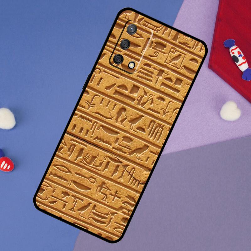 Egyptian Hieroglyphics Case For Oppo A78 A18 A38 A74 A94 A54 A58 A98 A80 A60 A40 A96 A76 A16 A15 A17 A57 A5 A6 Pro