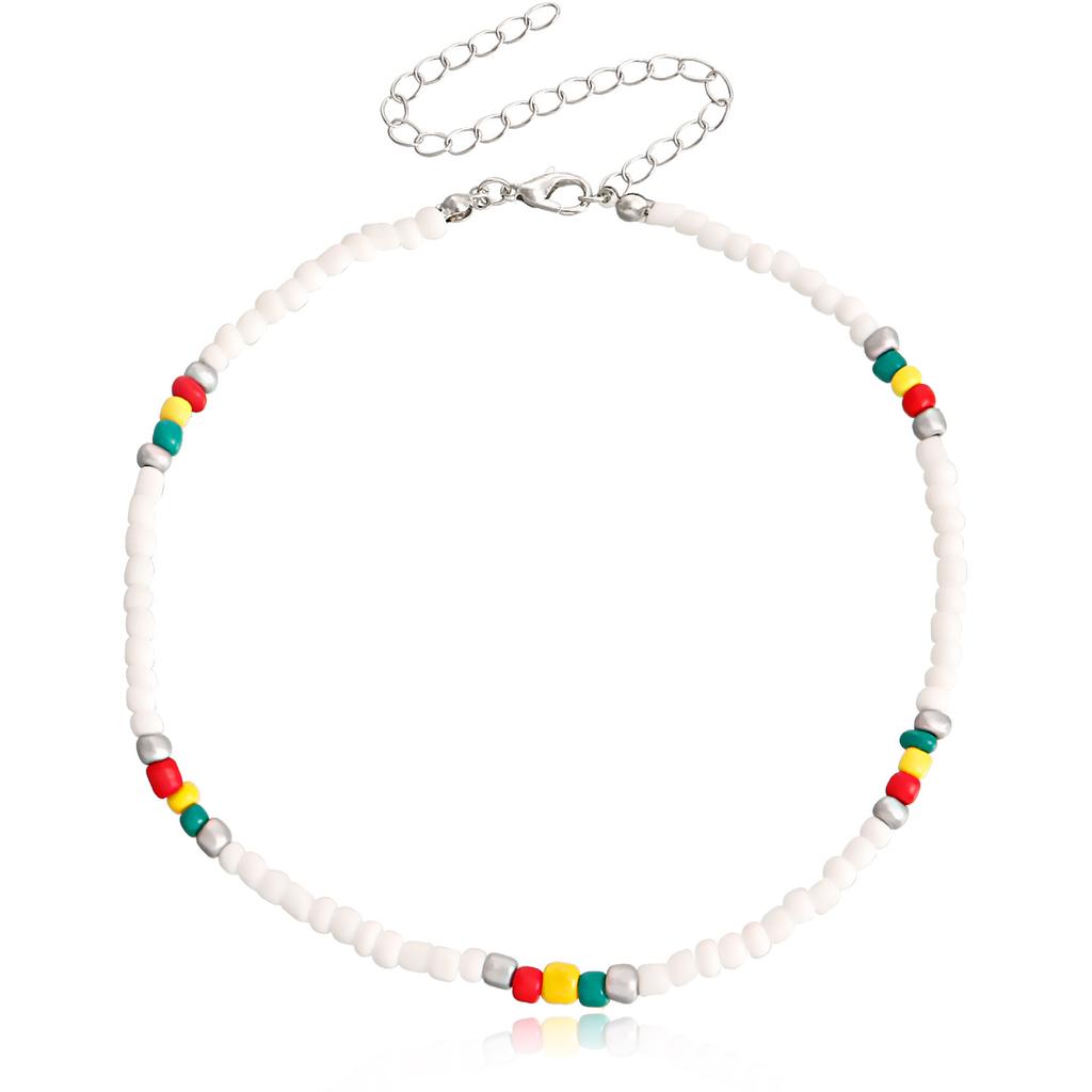 Collier ras du cou en perles style Boho pour femmes et filles, brin coloré, court, ras du cou, bijoux d'été à la mode, cadeau, nouvelle collection