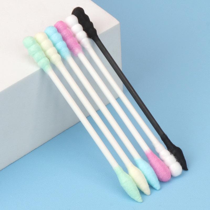 100-Pack Double-Ended Cotton Swabs: Colored, Disposable, Multi-Functional Beauty & Cleaning Tools