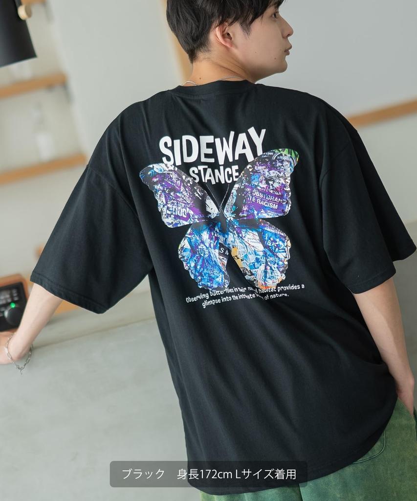 IMPROMES Casual SIDEWAYSTANCE Art Butterfly Short Sleeve T-Shirt, Men's, White