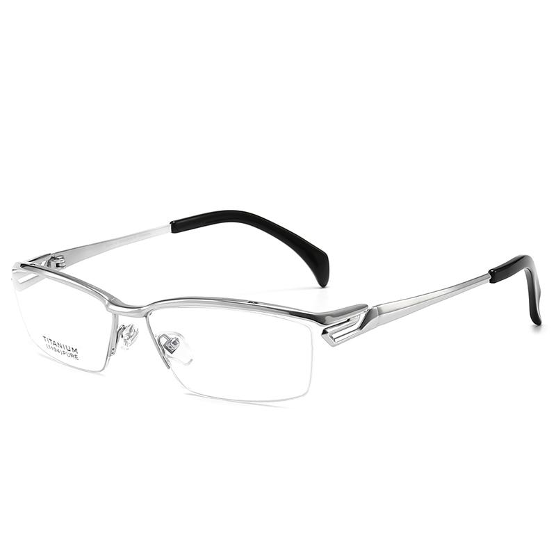 High Pure Titanium  Optical Frame Good Quality Glasses for Men and Women Eyeglasses Frames CS1194 серебряный