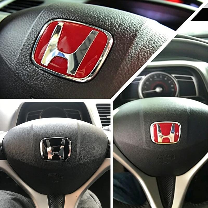 Honda Car Steering Wheel Logo Emblem H Badge Sticker for Honda Civic Accord CR-V Fit HRV Odyssey Vezel Auto Interior Accessories ZU5