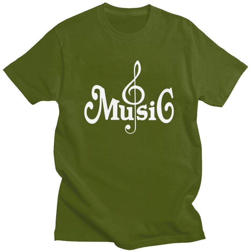 Mens Music Note T Shirt Round Neck Short Sleeve 100 Cotton Musical Gift Tee Shirt Novelty Summer Tyle Clothing