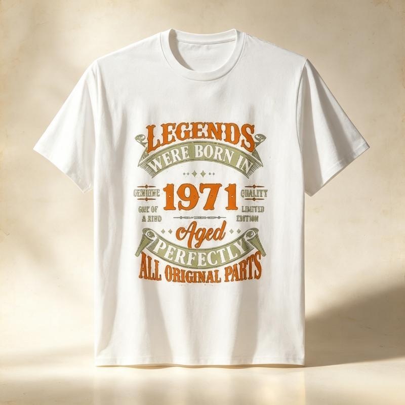 Vintage Legends Born in 1971 52 Years Old T Shirts Graphic Harajuku Streetwear Short Sleeve Birthday Gifts Summer Comfortable