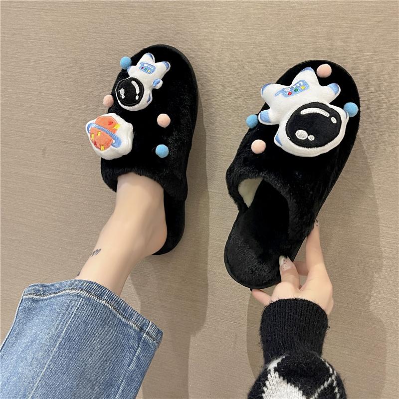 2025 New Casual Plush Slipper Cartoon Anime Winter Leisure Home Outdoor Anti Slip Thick Bottom Cotton Leisure Shoes Women Gift