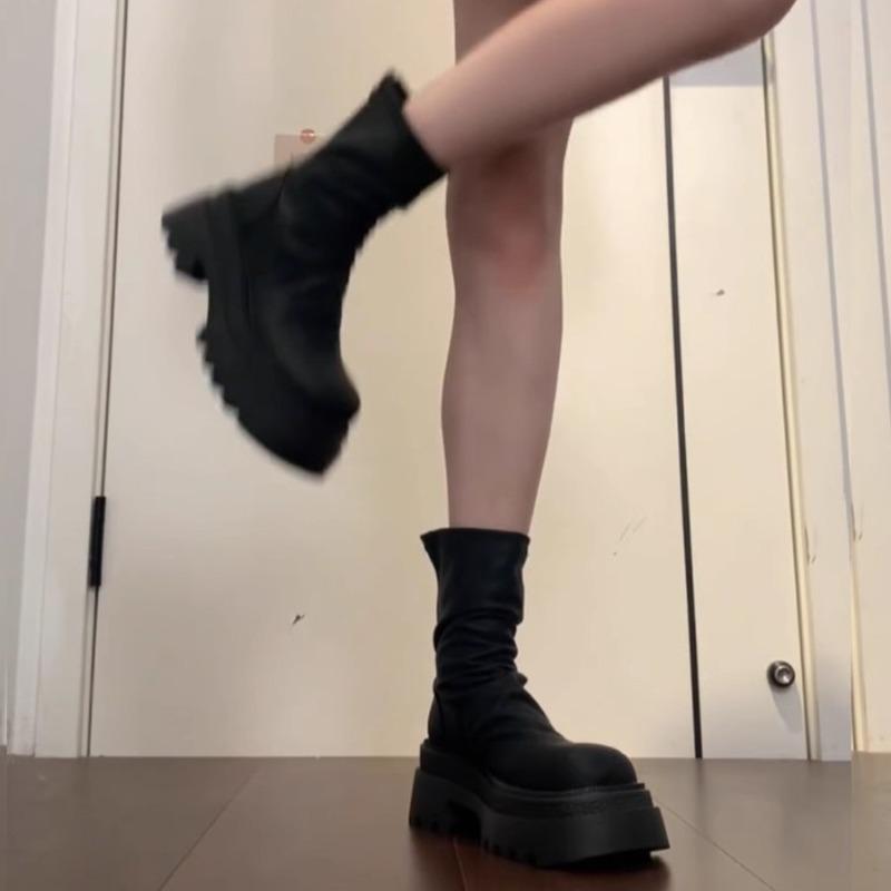 Thick-soled Shoes, Women's Shoes, Ankle Boots, New Style Boots, Women's Boots Bestsellers Adding Fleece