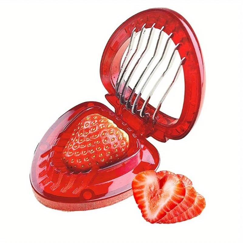 1pc Steel Strawberry Slicer,  Strawberry Stem Remover For Kitchen Strawberry Berry Leaves Huller Remover Fruit Corer Kitchen