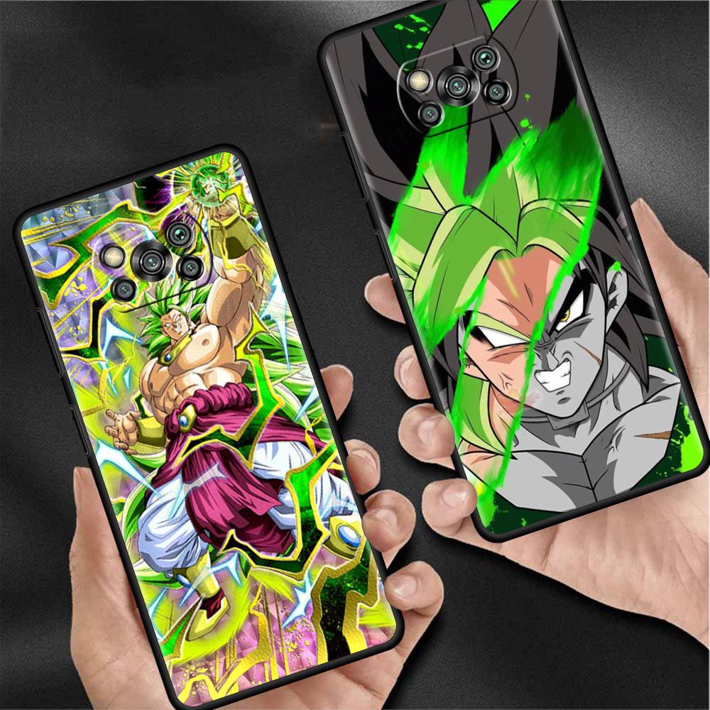 Phone Case For Xiaomi Mi Poco X3 NFC X4 M4 M3 Pro F1 F4 F3 GT C40 11T 11 Lite 5G Fundas Black Cover Saiyan Brolis Anime