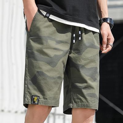 2025 Spring And Summer New Shorts Men'S Camouflage Workwear Pure Cotton Casual Outerwear Loose Middle Pants Beach Pentagram Pants