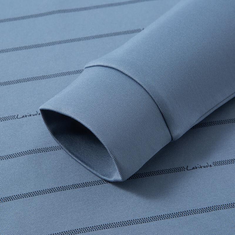 Men's Striped Warm Long-Sleeve Polo Shirt