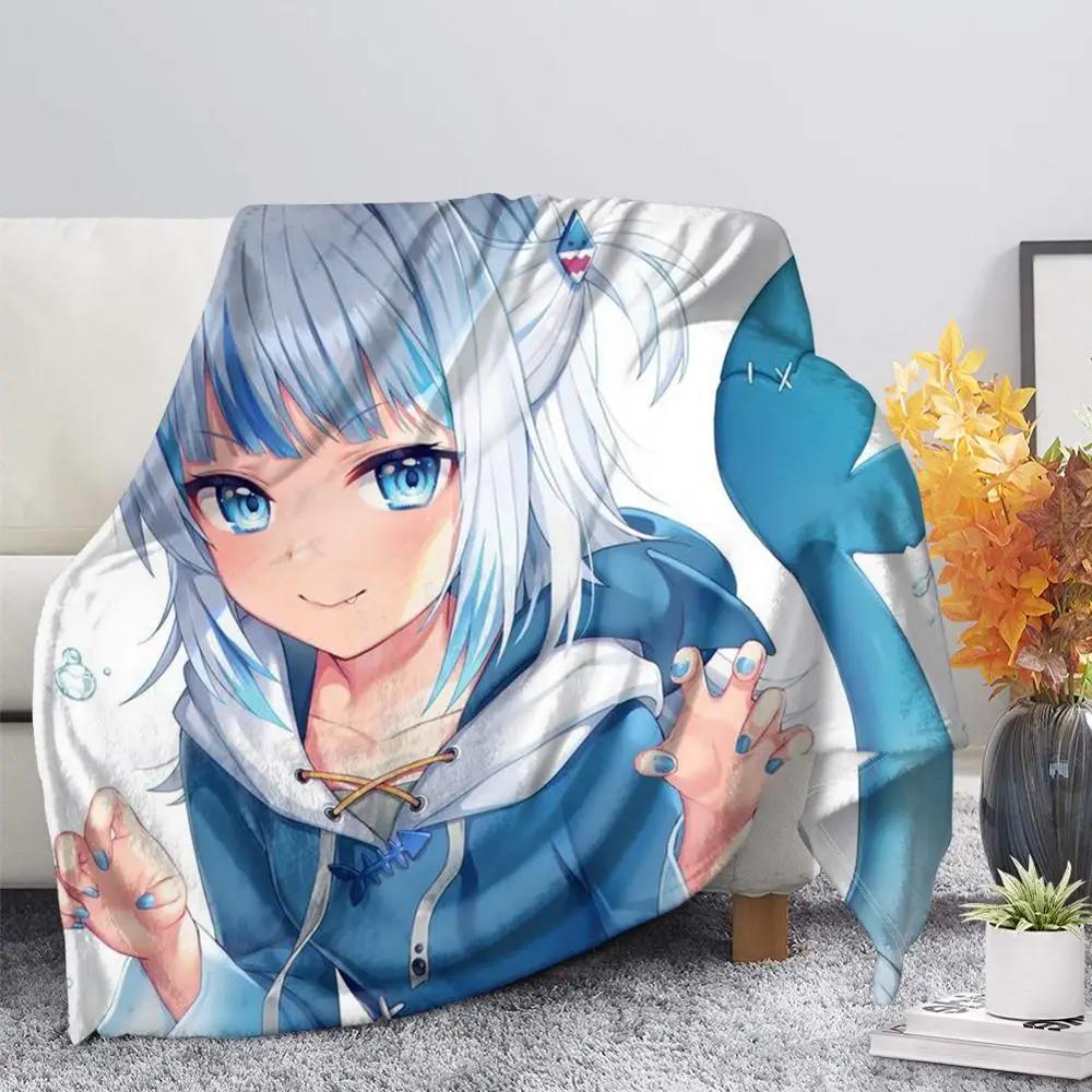 Hololive Gawr Gura Ch holoMyth Soft Plush Blanket, Flannel Blanket Throw Blanket for Living Room Bedroom Bed Sofa Picnic Cover