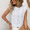 2026 Summer New Women's Round Neck Jacquard Short Sleeve Loose Solid Color T-Shirt