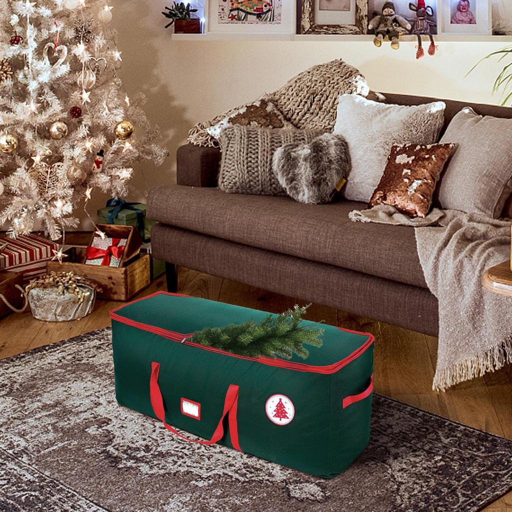 Christmas Tree Storage Box 600d Oxford Waterproof Christmas Tree Storage Bag with Handles Zipper Container for Fits Up To 7.5ft