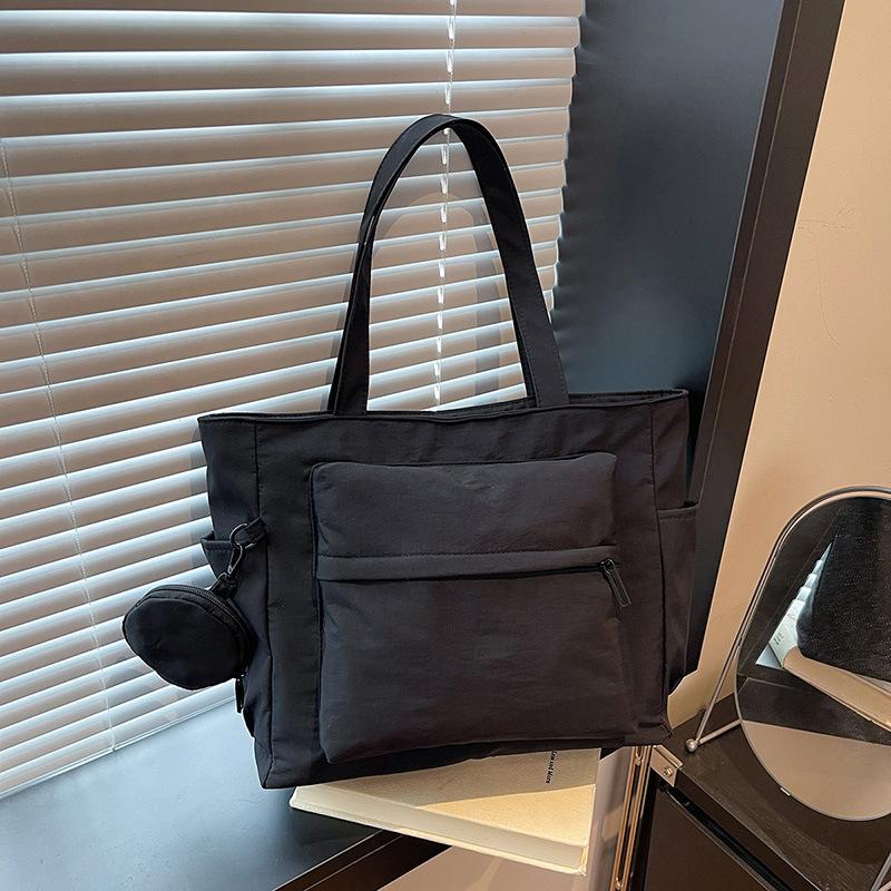 Japanese and Korean Large-capacity Tote Bag Women's Fashion Commute To Work and Class Shoulder Bag Canvas Bag Messenger Bag Underarm Bag