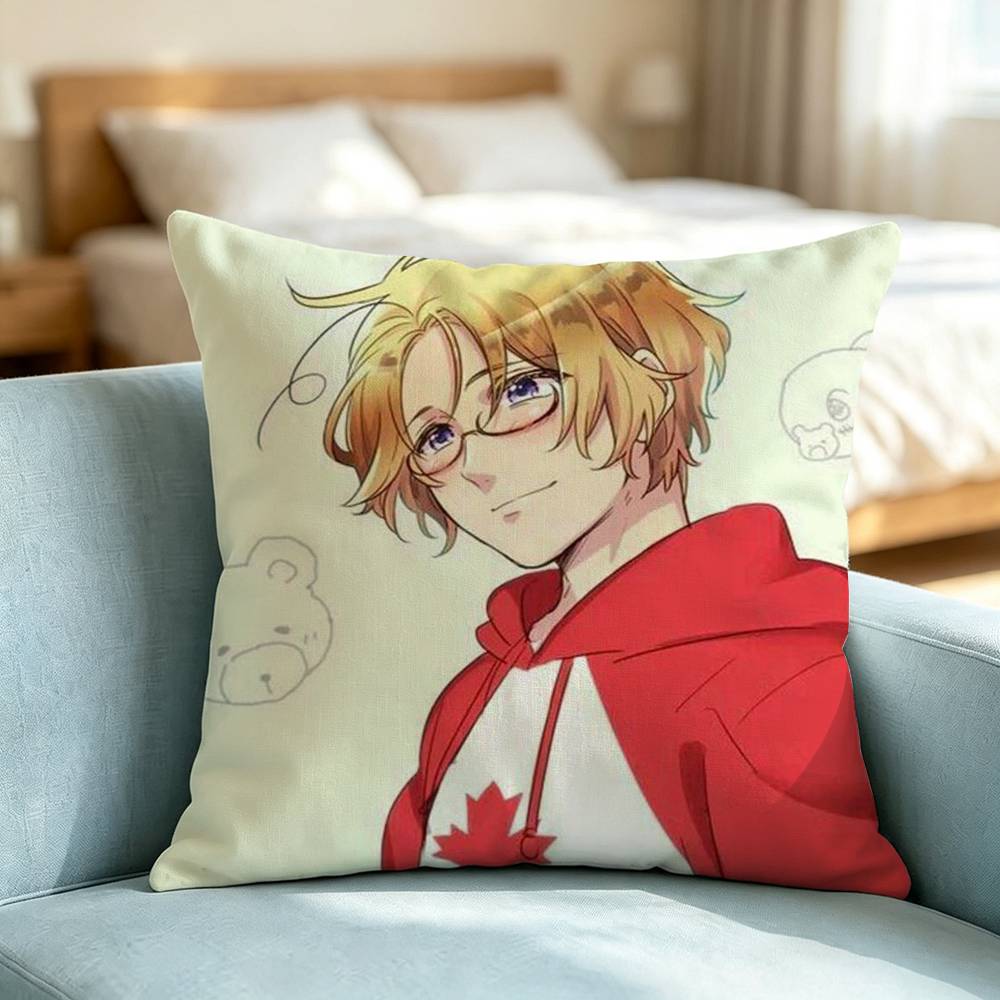 Canada Hetalia-A Williams Pillow Case Square Double-Sided Sofa Cushion Cover Bedroom Bedside Pillow Gift