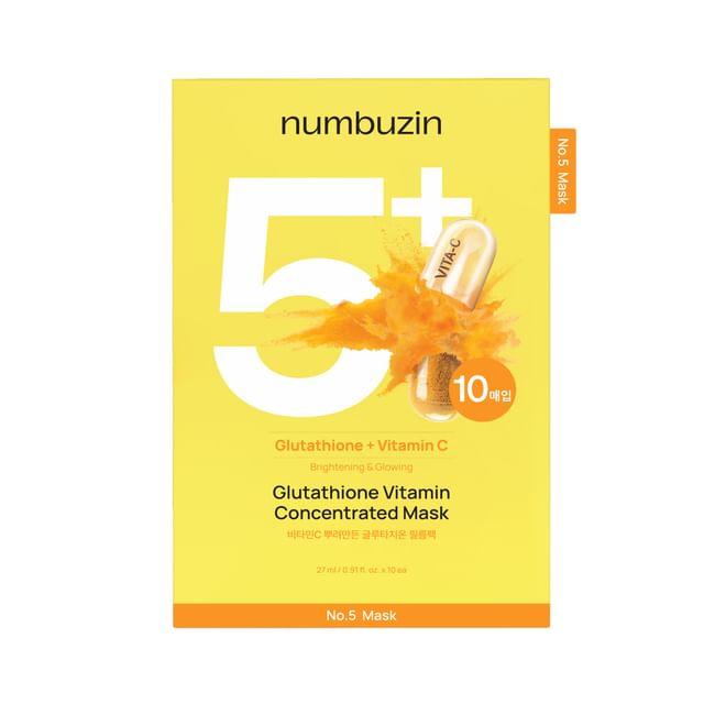 

numbuzin - No.5+ Glutathione Vitamin Concentrated Mask Set 10 sheets 27ml x 10 sheets
