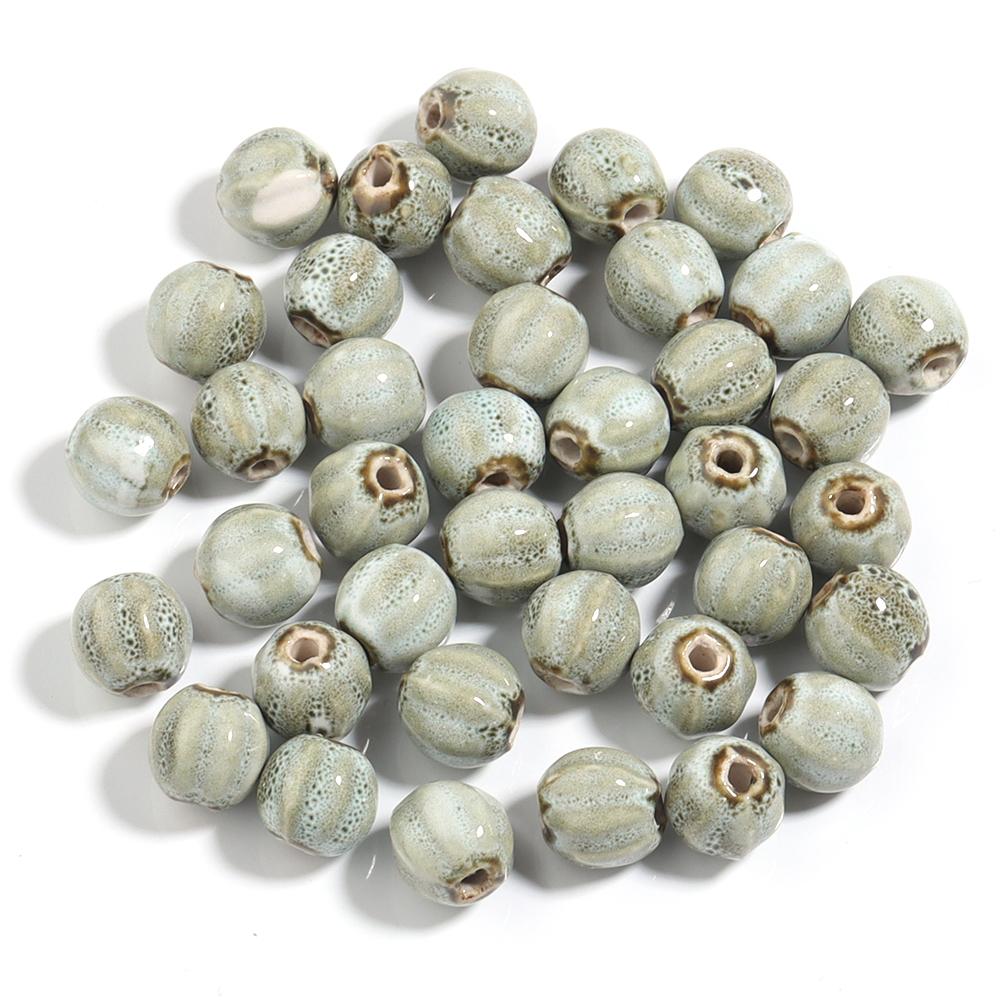 20pcs 12mm Watermelon Floral Glaze Ceramic Beads Colorful Loose Bead For Jewelry Making DIY Crafts Bracelet Necklace Accessories