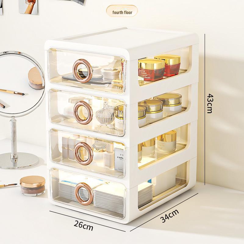 

Пылезащитный прозрачный акриловый ящик для хранения косметики - большой емкости настольный органайзер для средств по уходу за кожей