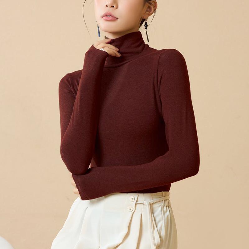 

Фотографии базовой футболки с высоким воротником, самонагревающейся замши, женского нижнего белья, модного, стильного, облегающего кроя и женского нижнего белья L