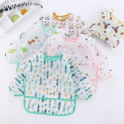 Baby-Bandana-Lätzchen, niedliche Cartoon-Lätzchen, wasserdicht, für Säuglinge, Essen, Kinder, Zeichnen, Langarm-Schürze, Baby-Selbsternährung, Spucktücher