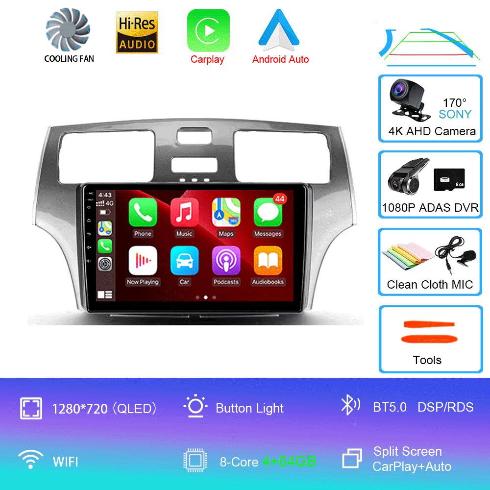 Autoradio Android 14 Carplay Auto Für Lexus ES300 ES330 XV30 ES250 2001-2006 2Din DVD Multimedia Video Player Carplay GPS Stereo