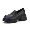 Women's British Style Retro Leather Slip-On Shoes with Hidden Heel, Spring 2025 Trend.