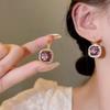 Exquisite Summer Purple Crystal Flower Earrings: Trendy, Heart-Shaped, Versatile Ear Studs