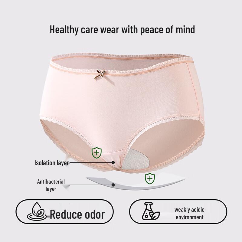 Regal Lady Women's Mid-Waist Antibacterial Underwear 4-Pack
