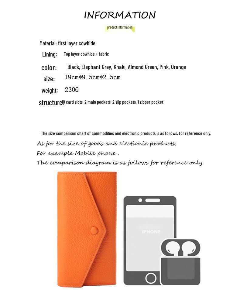 2024 Women's Genuine Leather Multifunction Long Wallet and Coin Purse with Phone Holder