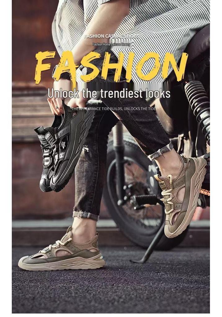 Men's Summer Closed-Toe Non-Slip Casual Sandals: Breathable, Wear-Resistant Beach & Water Shoes
