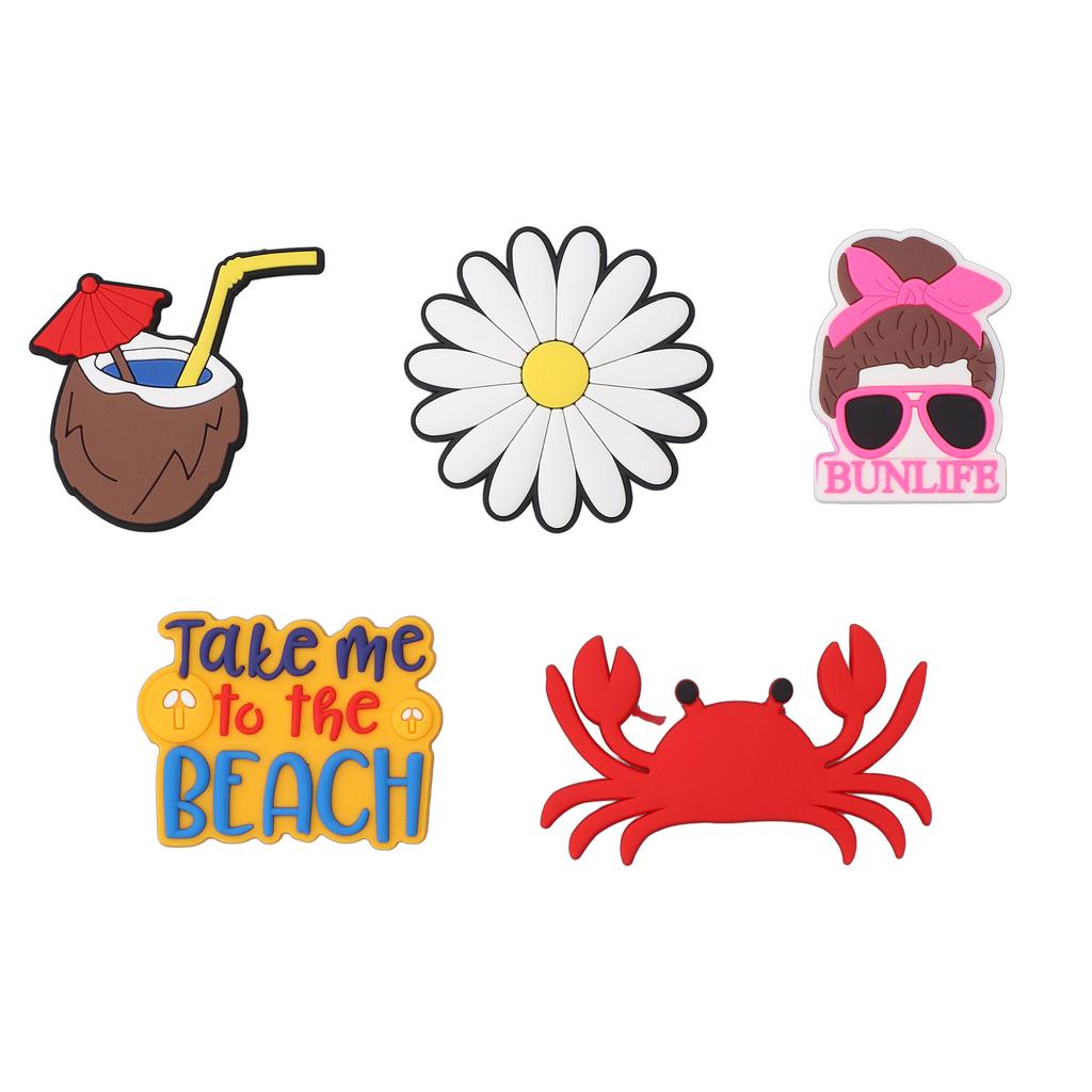 5PCS Beach Bag Charm Insert for Summer Silicone Handbag Beach Bag Decorative Accessories for Party