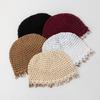 Cotton Crochet Shell Beanie Hat Breathable Hollow Out Knit Cap Summer Headwear  Daily Wear