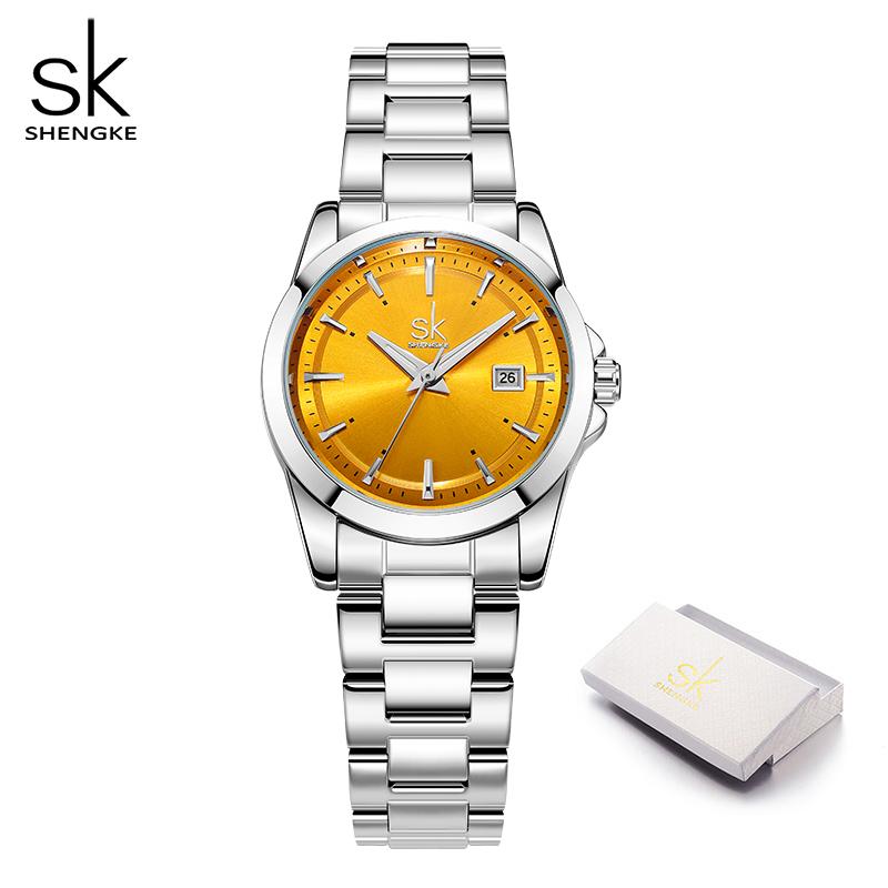SHENGKE Nové dámské kalendářové hodinky Módní styl Dámské křemenné náramkové hodinky Top značka Dámské Nejlepší dárky Hodiny