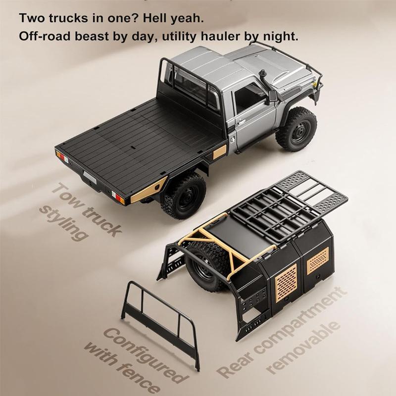 1/12 Full Scale RC Crawler 4-wheel Drive Off Road Remote Control Pickup Truck with Led Light Rechargeable Climbing Vehicle Hobby Toys for Boys Adult
