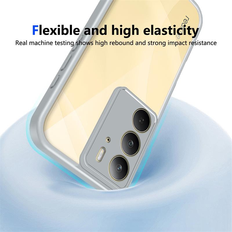 Realme C75 4G RMX3941 Case Plating Silicone Bumper Shockproof Clear Back Cover Matte Hard Phone Case for Realme C75 4G RMX3941