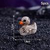 5Pcs Mini Ducks Skeleton Halloween Decorations Resin Scary Duck Miniatures Home Decorative Figurines Micro Landscape